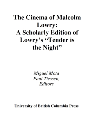 The Cinema of Malcolm Lowry