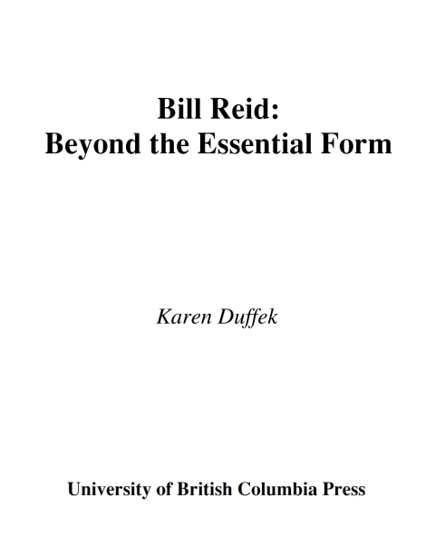 Cover image for book Bill Reid