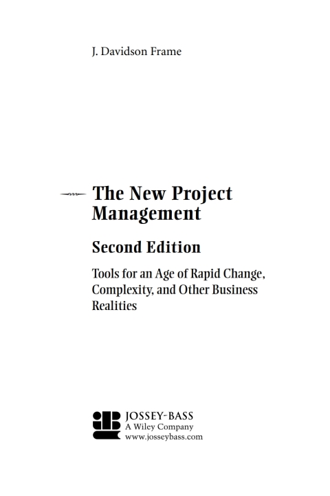 Cover image for book The New Project Management: Tools for an Age of Rapid Change, Complexity, and Other Business Realities