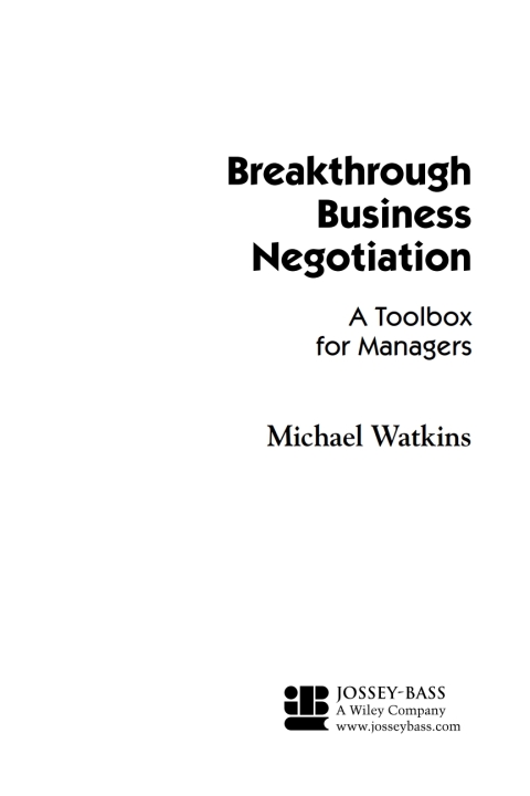 Cover image for book Breakthrough Business Negotiation