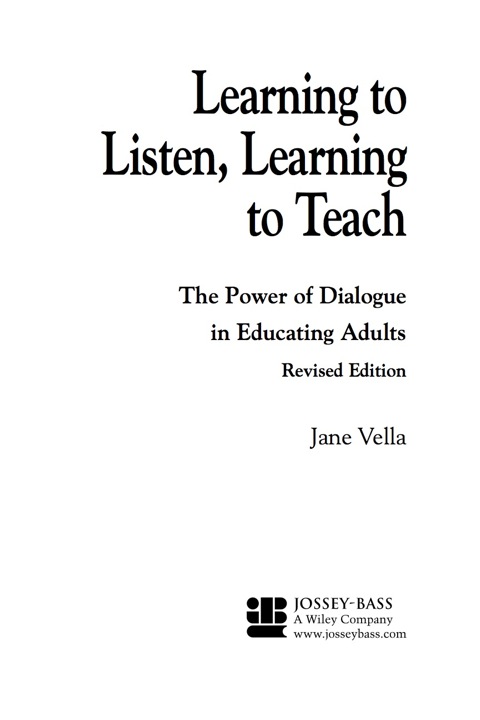 Cover image for book Learning to Listen, Learning to Teach: The Power of Dialogue in Educating Adults, Revised Edition