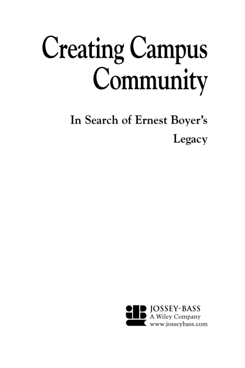 Cover image for book Creating Campus Community