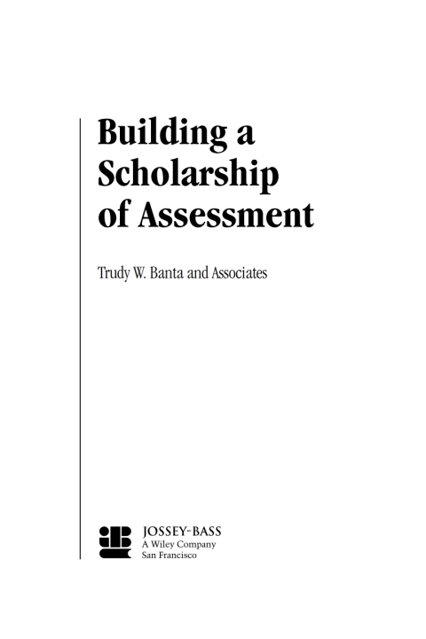 Building a Scholarship of Assessment 
