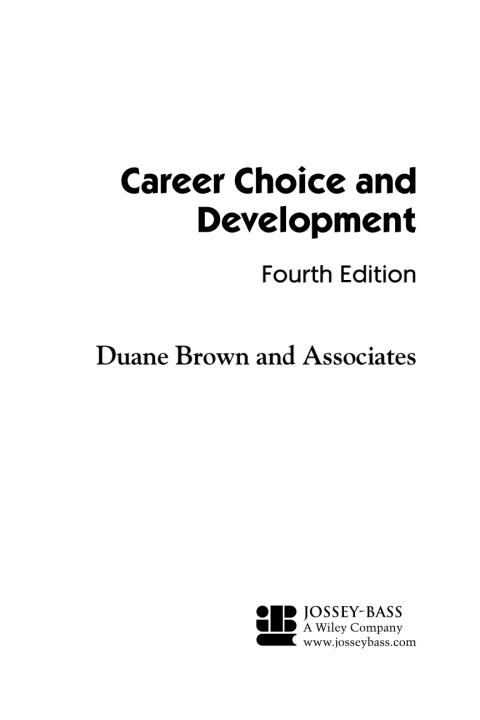Cover image for book Career Choice and Development, 4th Edition