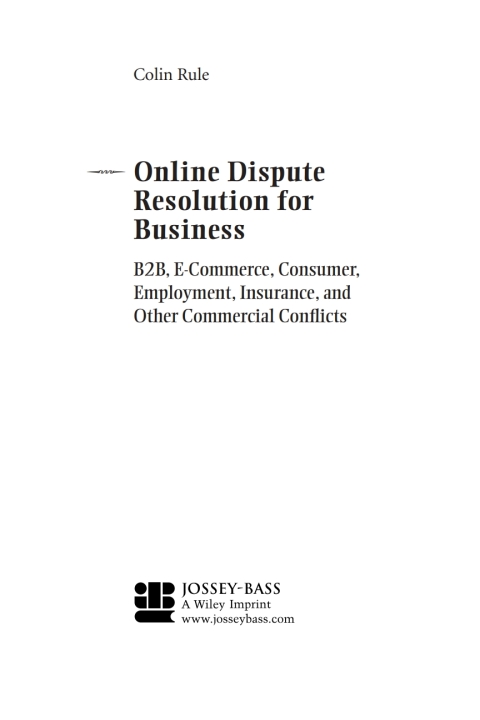 Cover image for book Online Dispute Resolution For Business