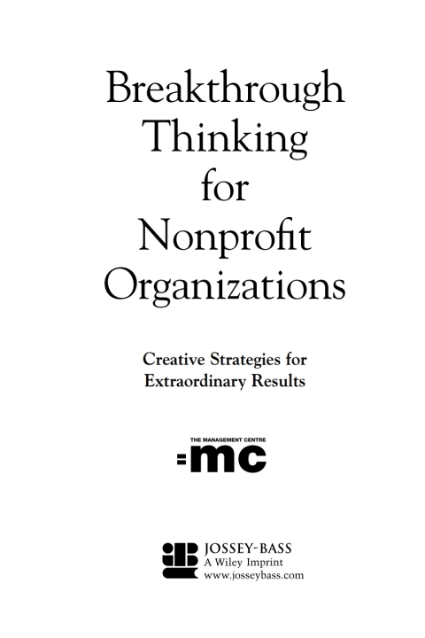 Cover image for book Breakthrough Thinking for Nonprofit Organizations