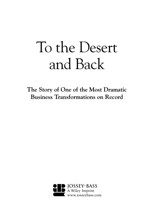 Cover image for book To the Desert and Back