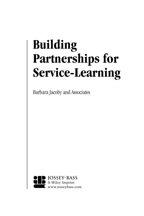 Cover image for book Building Partnerships for Service-Learning