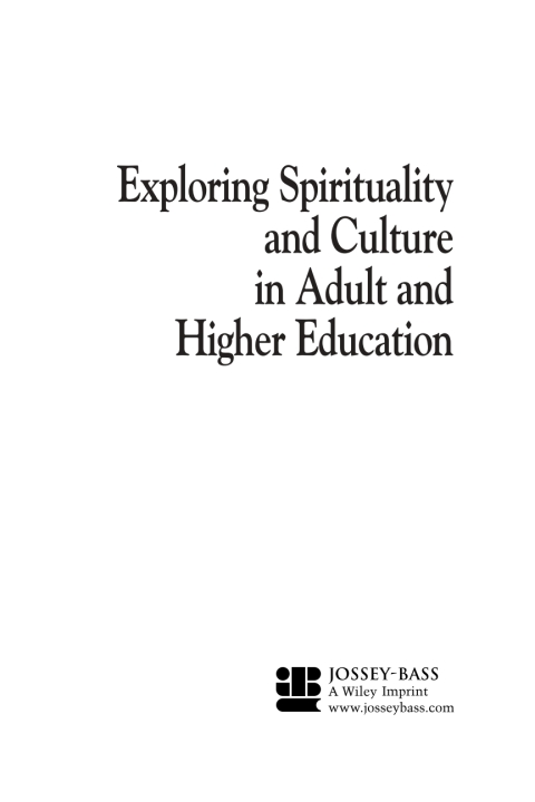Cover image for book Exploring Spirituality and Culture in Adult and Higher Education
