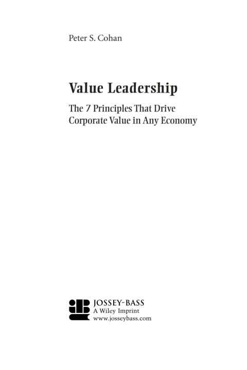 Cover image for book Value Leadership