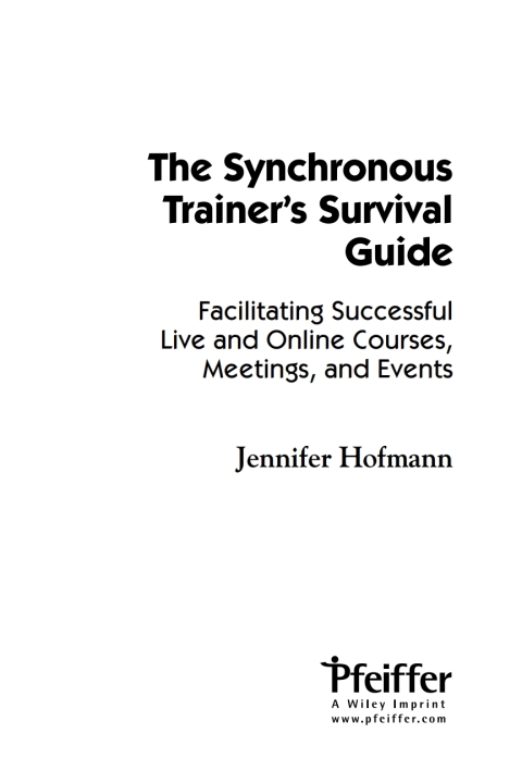 Cover image for book The Synchronous Trainer's Survival Guide