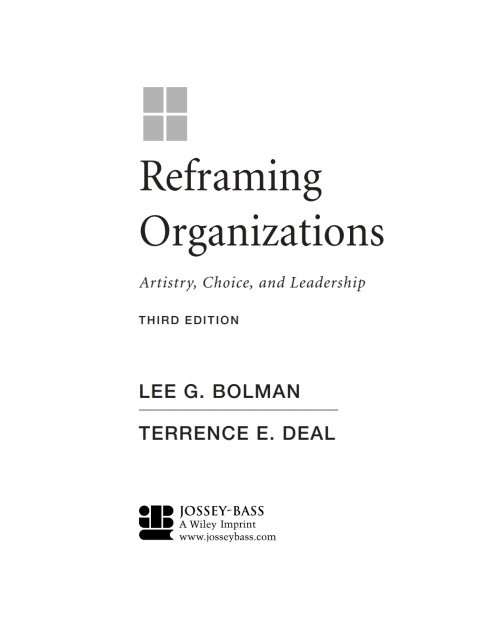 Cover image for book Reframing Organizations