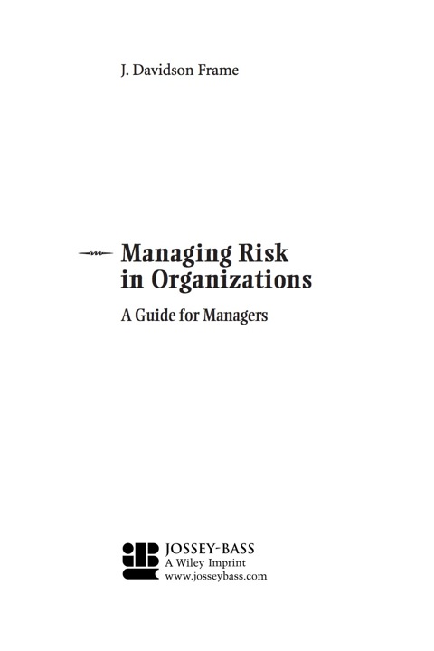 Cover image for book Managing Risk in Organizations: A Guide for Managers