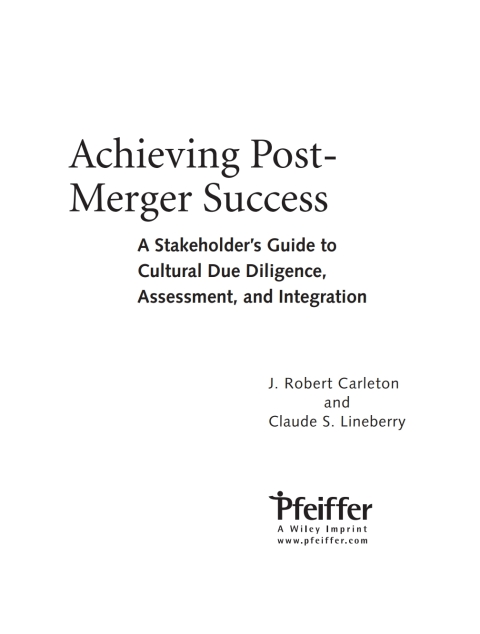 Cover image for book Achieving Post-Merger Success