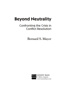 Cover image: Beyond Neutrality 1st edition 9780787968069