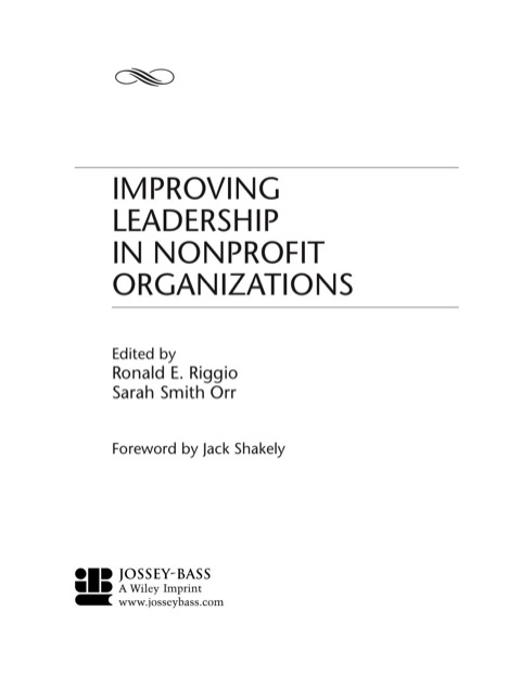 Improving Leadership in Nonprofit Organizations 