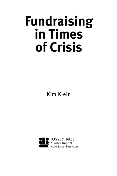 Cover image for book Fundraising in Times of Crisis