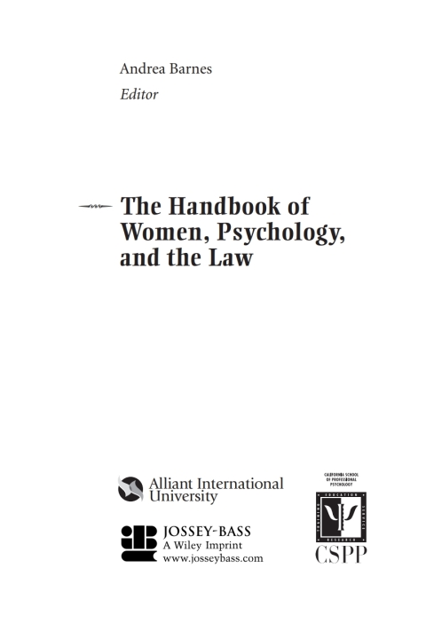 Cover image for book The Handbook of Women, Psychology, and the Law