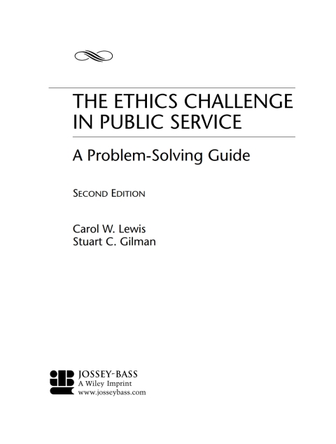 Cover image for book The Ethics Challenge in Public Service