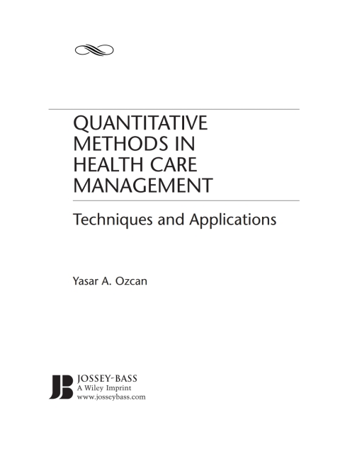 Cover image for book Quantitative Methods in Health Care Management