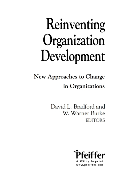Cover image for book Reinventing Organization Development