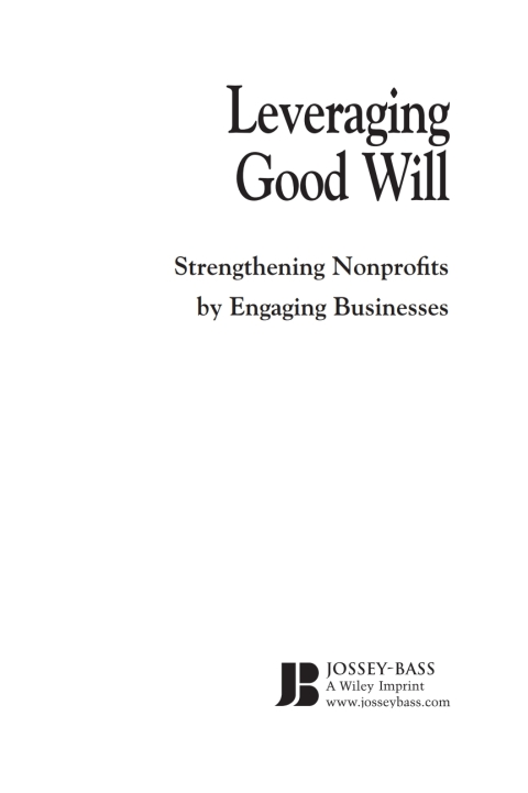 Cover image for book Leveraging Good Will