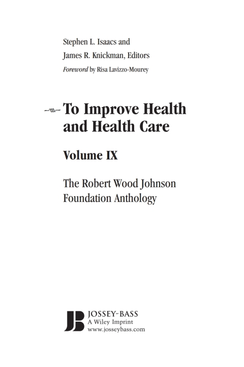 Cover image for book To Improve Health and Health Care