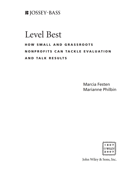 Cover image for book Level Best: How Small and Grassroots Nonprofits Can Tackle Evaluation and Talk Results