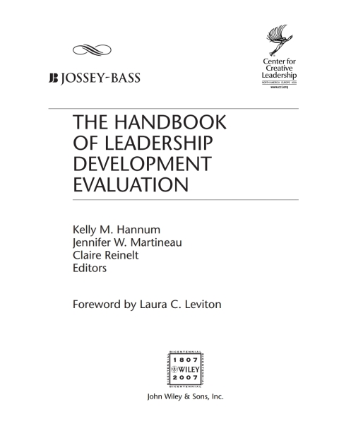 Cover image for book The Handbook of Leadership Development Evaluation