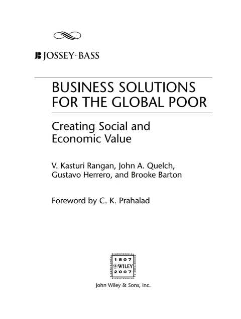 Cover image for book Business Solutions for the Global Poor