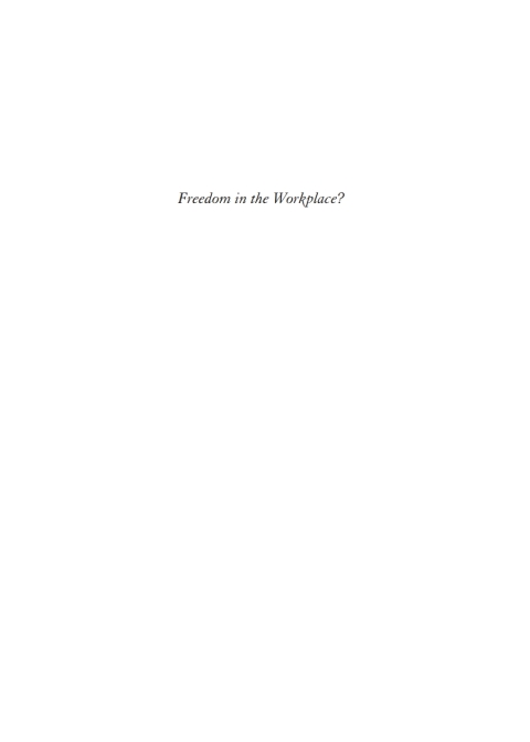 Cover image for book Freedom in the Workplace?