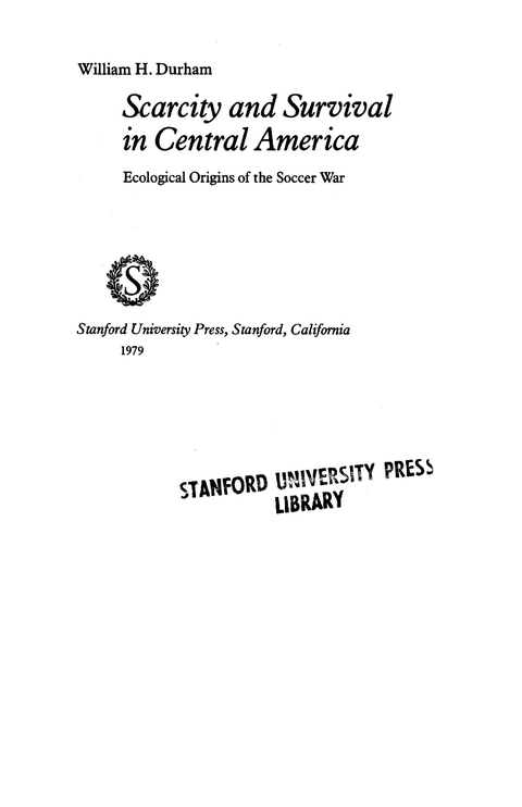 Cover image for book Scarcity and Survival in Central America