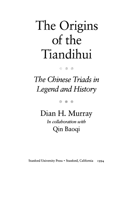 Cover image for book The Origins of the Tiandihui