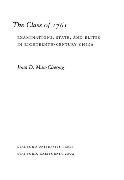 Cover image for book The Class of 1761