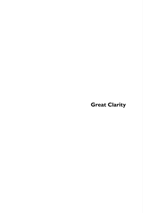 Cover image for book Great Clarity