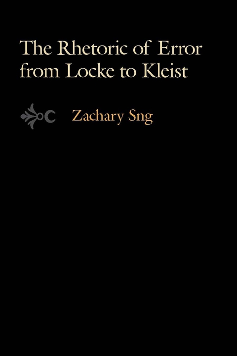 Cover image for book The Rhetoric of Error from Locke to Kleist