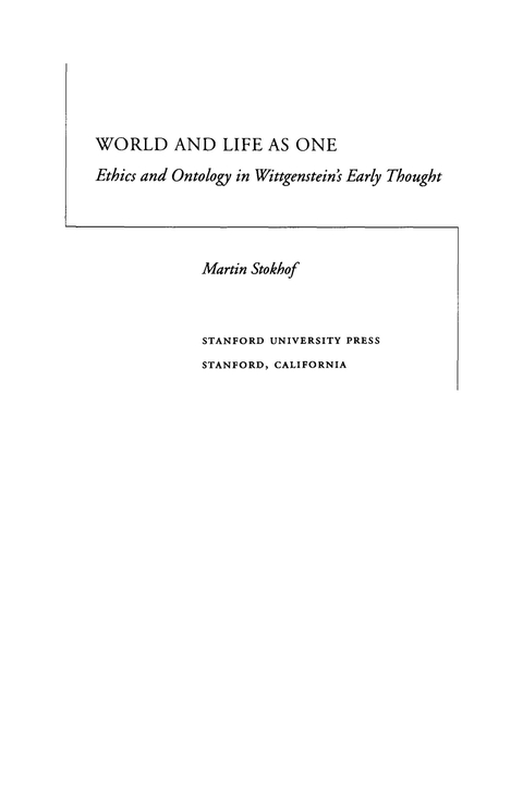 Cover image for book World and Life as One