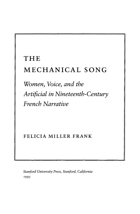 Cover image for book The Mechanical Song