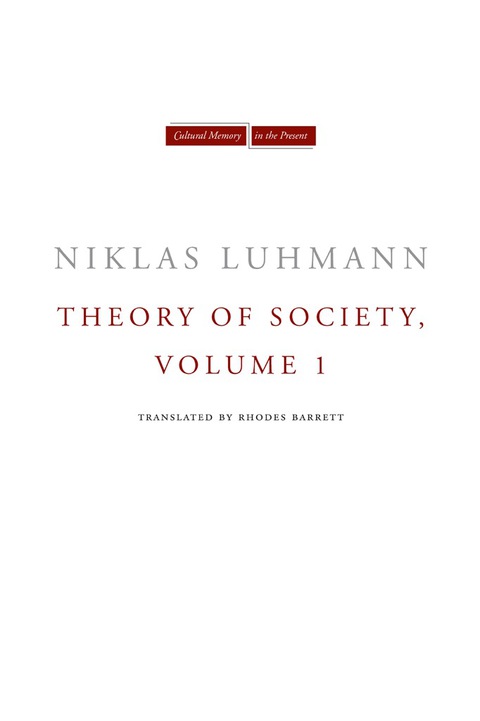 Cover image for book Theory of Society, Volume 1
