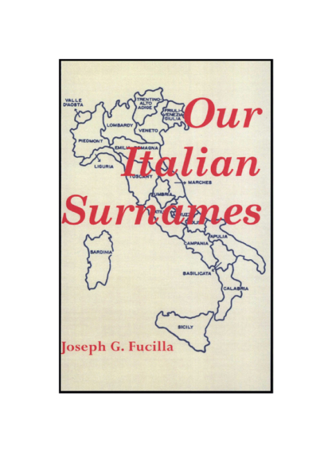Cover image for book Our Italian Surnames