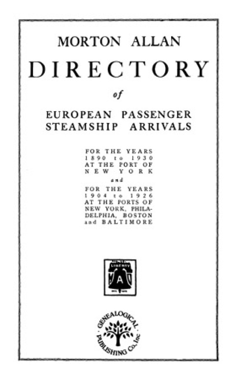 Cover image for book Morton Allan Directory of European Passenger Steamship Arrivals
