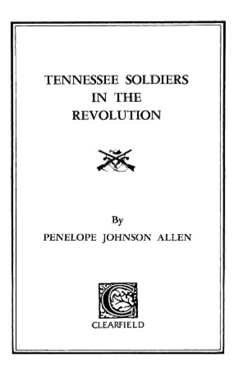 Cover image for book Tennessee Soldiers in the Revolution
