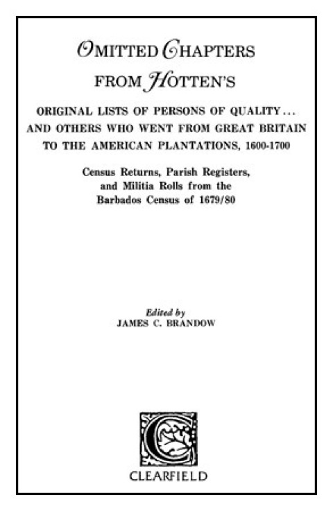 Cover image for book Omitted Chapters from Hotten's Original Lists of Persons of Quality . . .