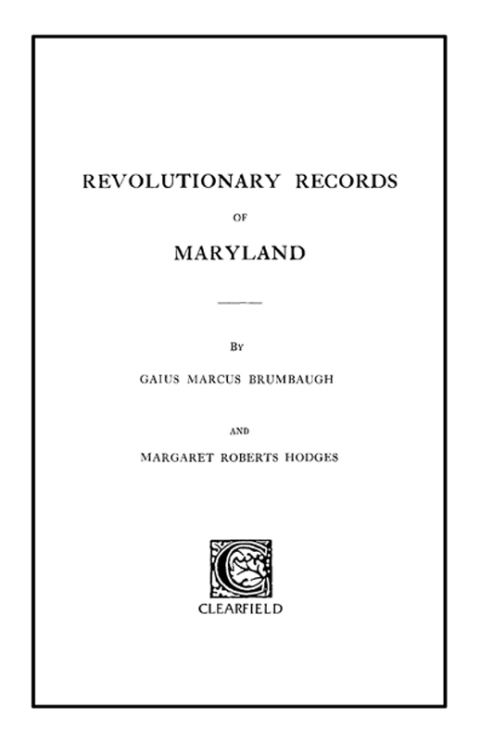 Cover image for book Revolutionary Records of Maryland