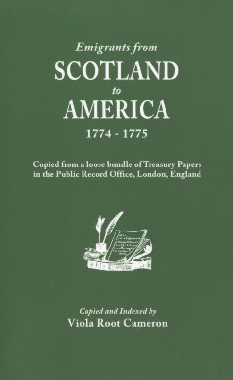 Cover image for book Emigrants from Scotland to America, 1774-1775