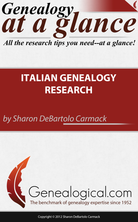 Cover image for book Genealogy at a Glance: Italian Genealogy Research