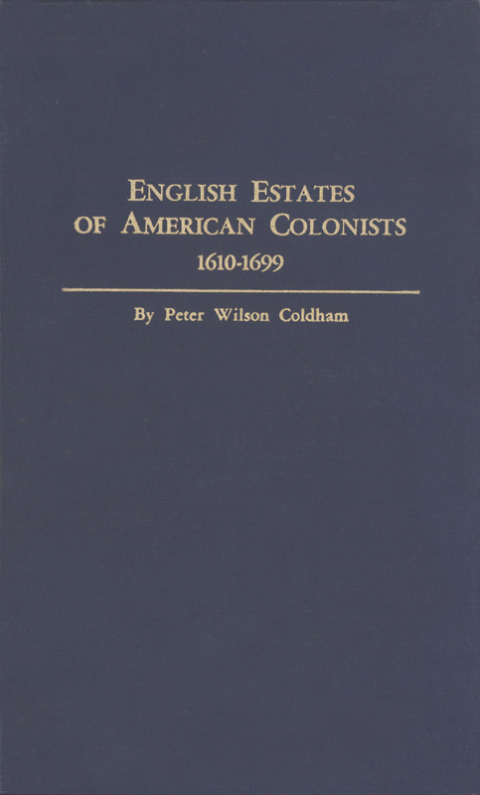 Cover image for book English Estates of American Colonists