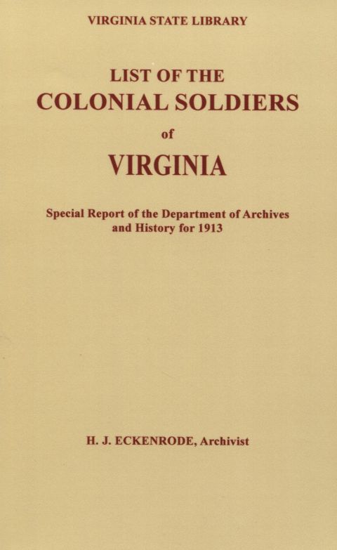 Cover image for book List of the Colonial Soldiers of Virginia