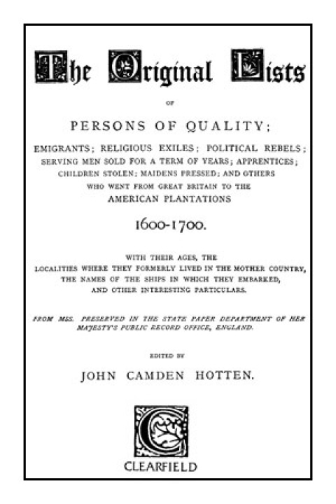 Cover image for book The Original Lists of Persons of Quality
