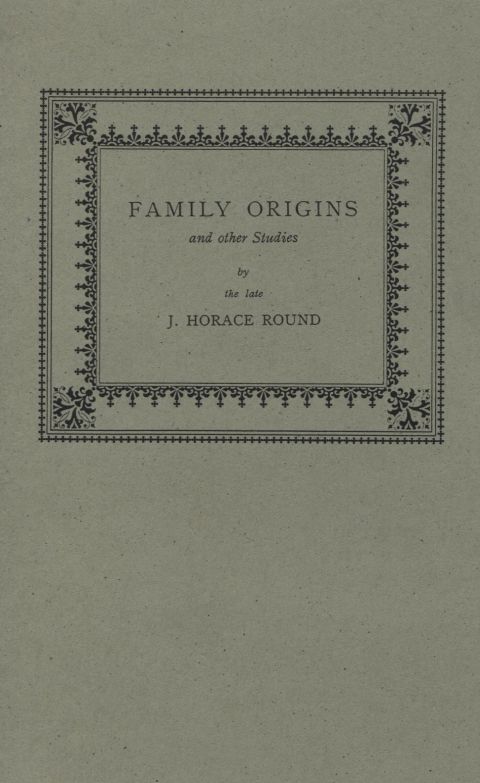 Cover image for book Family Origins and Other Studies